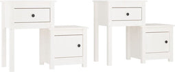 vidaXL - Nachtkastjes - 2 - st - 79,5x38x65,5 - cm - massief - grenenhout - wit
