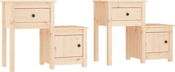 vidaXL - Nachtkastjes - 2 - st - 79,5x38x65,5 - cm - massief - grenenhout