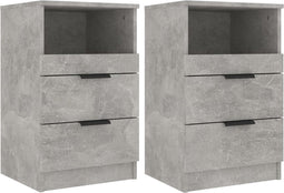 vidaXL - Nachtkastjes - 2 - st - bewerkt - hout - betongrijs