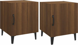 vidaXL - Nachtkastjes - 2 - st - bewerkt - hout - bruin - eikenkleur