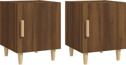 vidaXL - Nachtkastjes - 2 - st - bewerkt - hout - bruin - eikenkleur