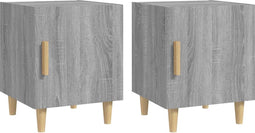 vidaXL - Nachtkastjes - 2 - st - bewerkt - hout - grijs - sonoma - eikenkleurig