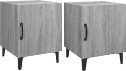vidaXL - Nachtkastjes - 2 - st - bewerkt - hout - grijs - sonoma - eikenkleurig
