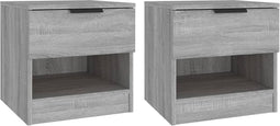 vidaXL - Nachtkastjes - 2 - st - bewerkt - hout - grijs - sonoma - eikenkleurig