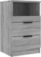 vidaXL - Nachtkastjes - 2 - st - bewerkt - hout - grijs - sonoma - eikenkleurig
