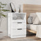 vidaXL - Nachtkastjes - 2 - st - bewerkt - hout - hoogglans - wit