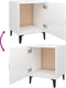 vidaXL - Nachtkastjes - 2 - st - bewerkt - hout - hoogglans - wit