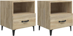 vidaXL - Nachtkastjes - 2 - st - bewerkt - hout - sonoma - eikenkleurig