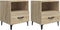 vidaXL - Nachtkastjes - 2 - st - bewerkt - hout - sonoma - eikenkleurig