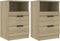 vidaXL - Nachtkastjes - 2 - st - bewerkt - hout - sonoma - eikenkleurig