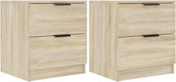 vidaXL - Nachtkastjes - 2 - st - bewerkt - hout - sonoma - eikenkleurig