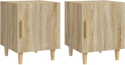vidaXL - Nachtkastjes - 2 - st - bewerkt - hout - sonoma - eikenkleurig
