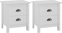 vidaXL - Nachtkastjes - 2 - st - Hill - 46x35x49,5 - cm - grenenhout - wit