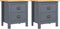 vidaXL - Nachtkastjes - 2 - st - Hill - 46x35x49,5 - cm - grenenhout - grijs