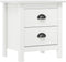 vidaXL - Nachtkastjes - 2 - st - Hill - 46x35x49,5 - cm - grenenhout - wit