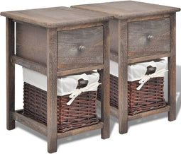 vidaXL - Nachtkastjes - 2 - st - hout - bruin