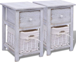 vidaXL - Nachtkastjes - 2 - st - hout - wit