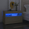vidaXL - Nachtkastjes - 2 - st - LED-verlichting - 60x35x40 - cm - sonoma - eikenkleur