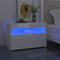 vidaXL - Nachtkastjes - 2 - st - LED-verlichting - 60x35x40 - cm - hoogglans - wit