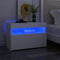 vidaXL - Nachtkastjes - 2 - st - LED-verlichting - 60x35x40 - cm - bewerkt - hout - wit