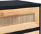 vidaXL - Nachtkastjes - 2 - st - massief - grenenhout - en - natuurlijk - rattan - zwart