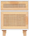 vidaXL - Nachtkastjes - 2 - st - massief - grenenhout - en - natuurlijk - rattan - wit