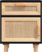 vidaXL - Nachtkastjes - 2 - st - massief - grenenhout - en - natuurlijk - rattan - zwart