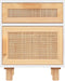 vidaXL - Nachtkastjes - 2 - st - massief - grenenhout - en - natuurlijk - rattan - wit