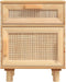 vidaXL - Nachtkastjes - 2 - st - massief - grenenhout - en - natuurlijk - rattan - bruin