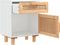 vidaXL - Nachtkastjes - 2 - st - massief - grenenhout - en - natuurlijk - rattan - wit