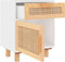 vidaXL - Nachtkastjes - 2 - st - massief - grenenhout - en - natuurlijk - rattan - wit