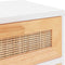 vidaXL - Nachtkastjes - 2 - st - massief - grenenhout - en - natuurlijk - rattan - wit