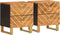 vidaXL - Nachtkastjes - 2 - st - massief - mangohout - bruin - en - zwart