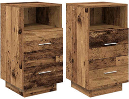 vidaXL - Nachtkastjes - 2 - st - met - 2 - lades - 36x36x68 - cm - oud - houtkleurig