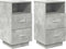 vidaXL - Nachtkastjes - 2 - st - met - 2 - lades - 36x36x68 - cm - betongrijs