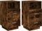 vidaXL - Nachtkastjes - 2 - st - met - 2 - lades - 36x36x68 - cm - gerookt - eikenkleurig