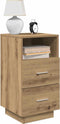vidaXL - Nachtkastjes - 2 - st - met - 2 - lades - 36x36x68 - cm - artisanaal - eiken