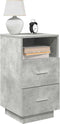 vidaXL - Nachtkastjes - 2 - st - met - 2 - lades - 36x36x68 - cm - betongrijs