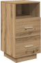vidaXL - Nachtkastjes - 2 - st - met - 2 - lades - 36x36x68 - cm - artisanaal - eiken
