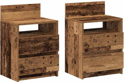 vidaXL - Nachtkastjes - 2 - st - met - 2 - lades - 40x33x60 - cm - oud - houtkleurig