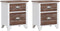 vidaXL - Nachtkastjes - 2 - st - met - 2 - lades - bruin - en - wit