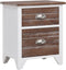 vidaXL - Nachtkastjes - 2 - st - met - 2 - lades - bruin - en - wit