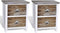 vidaXL - Nachtkastjes - 2 - st - met - 2 - lades - bruin - en - wit