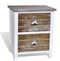 vidaXL - Nachtkastjes - 2 - st - met - 2 - lades - bruin - en - wit
