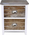 vidaXL - Nachtkastjes - 2 - st - met - 2 - lades - bruin - en - wit