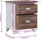 vidaXL - Nachtkastjes - 2 - st - met - 2 - lades - bruin - en - wit
