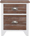 vidaXL - Nachtkastjes - 2 - st - met - 2 - lades - bruin - en - wit