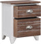 vidaXL - Nachtkastjes - 2 - st - met - 2 - lades - bruin - en - wit