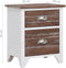 vidaXL - Nachtkastjes - 2 - st - met - 2 - lades - bruin - en - wit