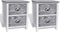 vidaXL - Nachtkastjes - 2 - st - met - 2 - lades - grijs - en - wit